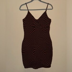 Orange and Black Patterned Dress Size Large